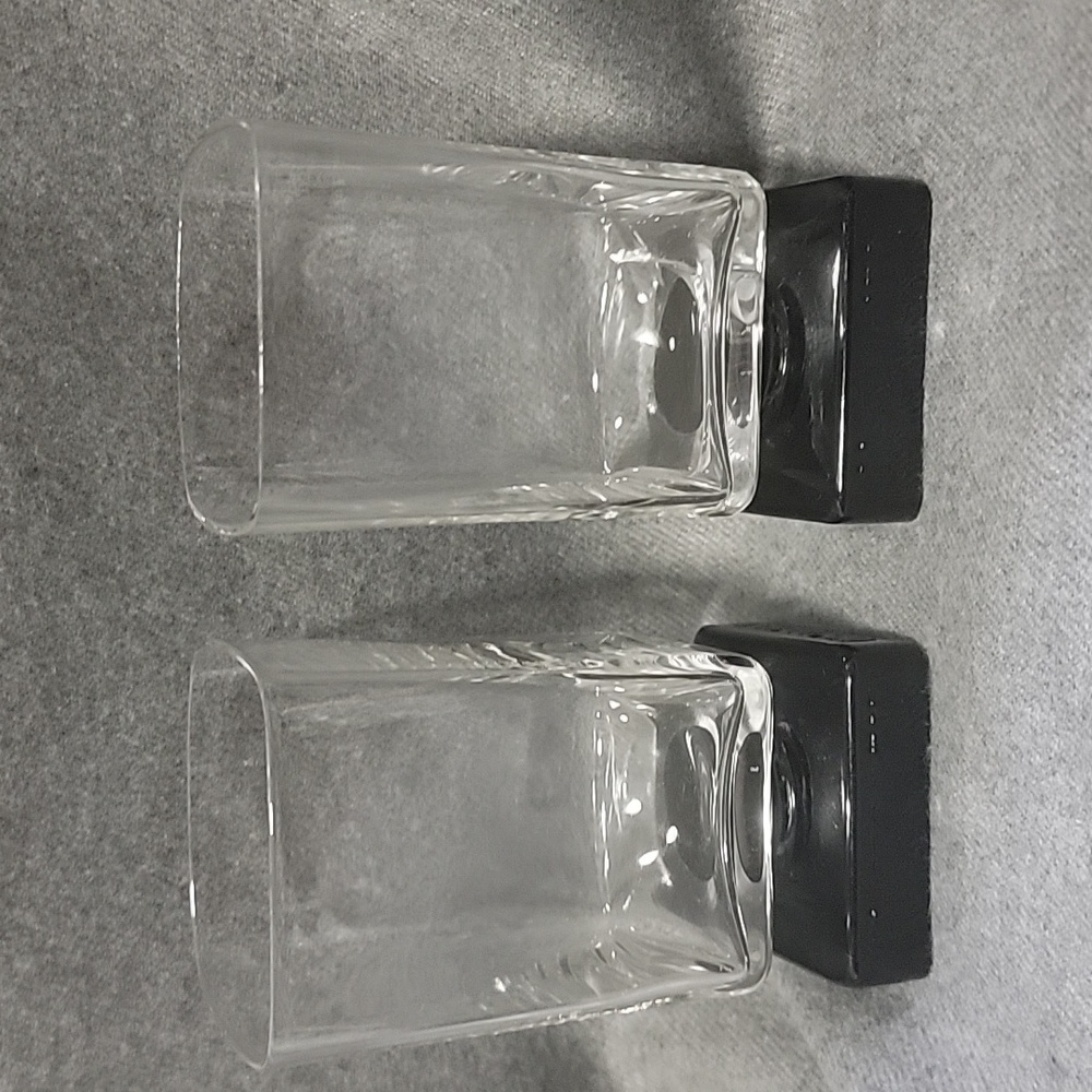 Di Saronno Pair Of Black Footed Cordial Glasses